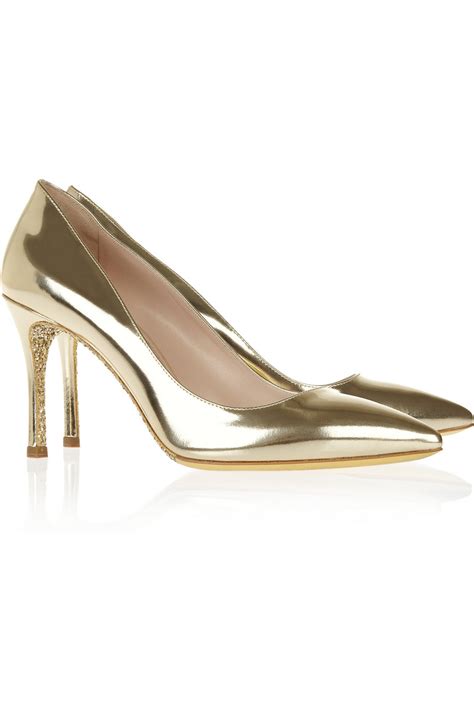 miu miu gold pointy toe pumps|Women's pumps shoes .